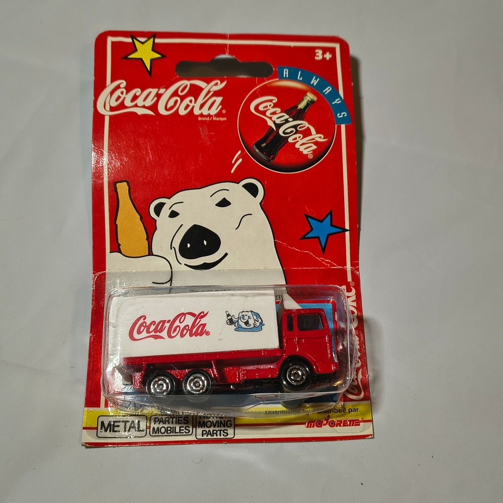Vintage 1996 Coca-Cola Die-Cast Delivery Truck Red White Polar Bear Deadstock